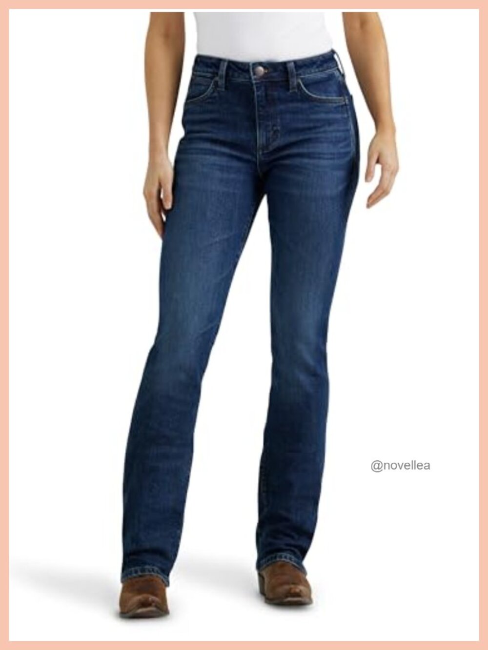 High Rise Bootcut Stretch Denim Jeans, Five Pocket Western